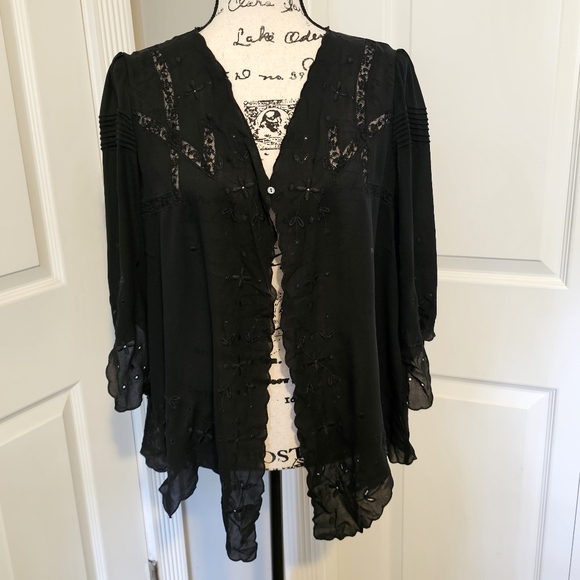 Corey Lynn Calter Silk Embroidered Jacket - Picture 2 of 12